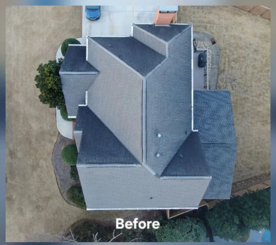 Dark Charcoal Roof Replacement - Before